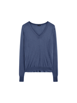 Cashair V-neck LS Sweater Blue