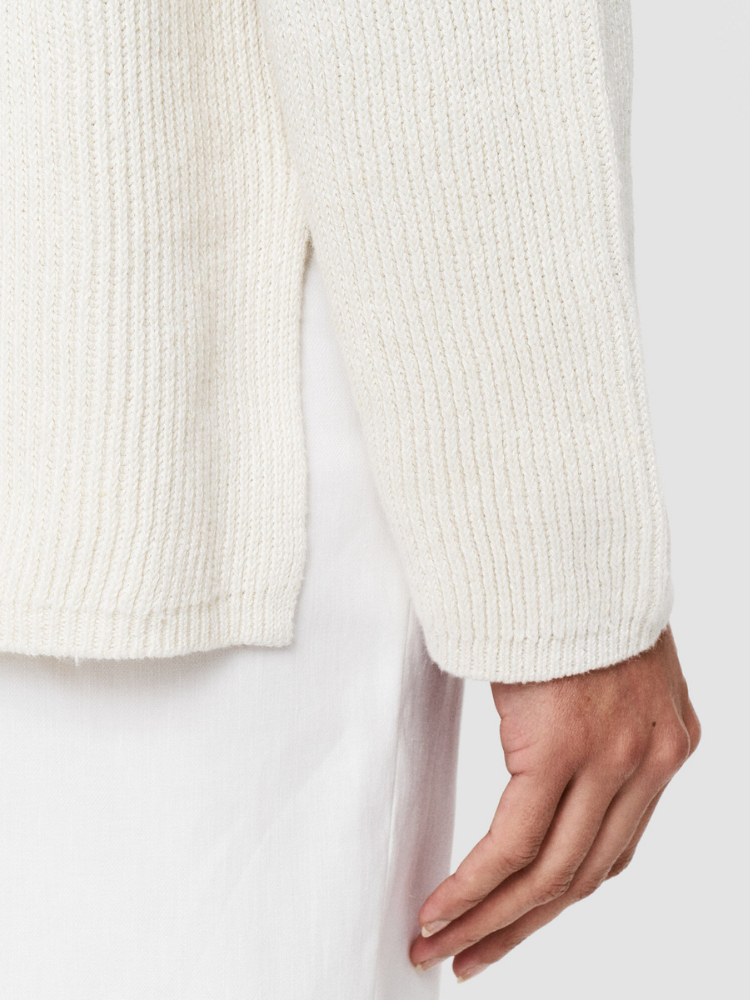 Linen Blend Round Neck Sweater