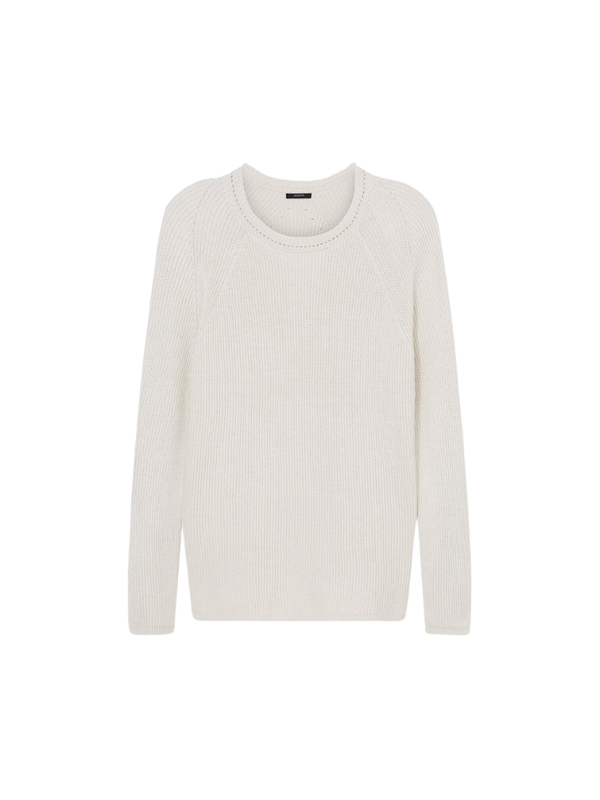 Linen Blend Round Neck Sweater