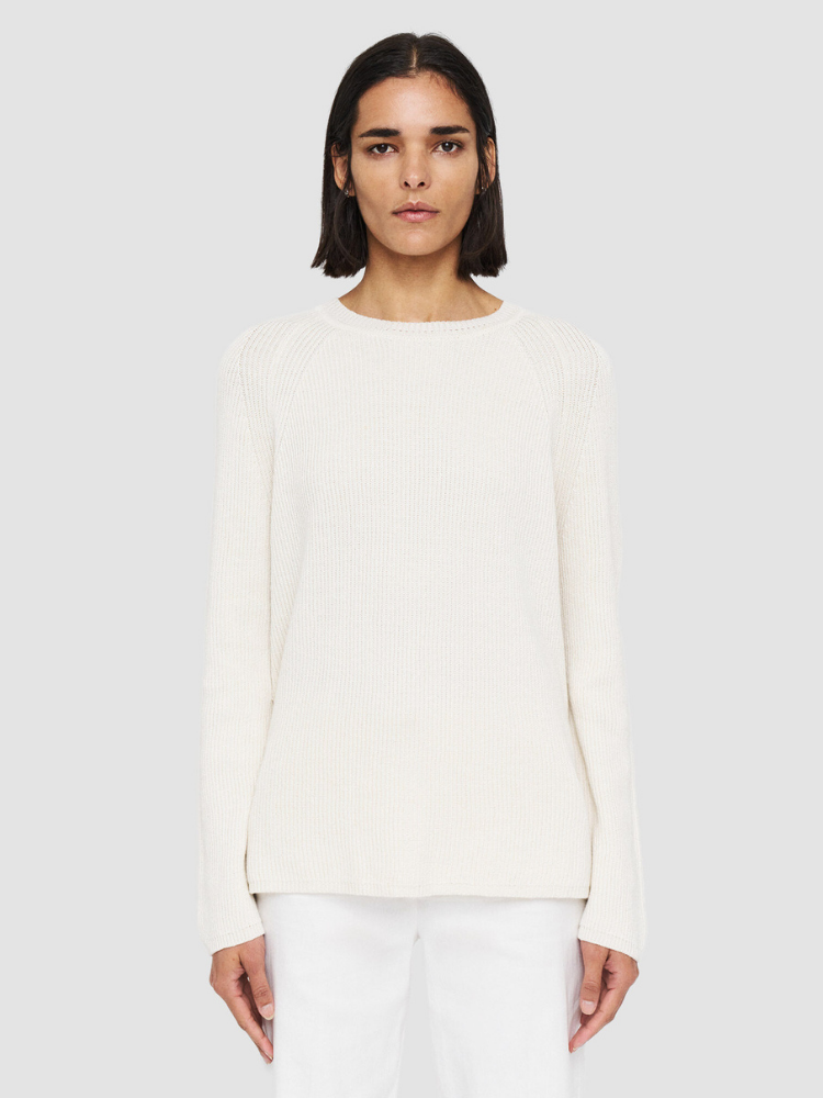 Linen Blend Round Neck Sweater