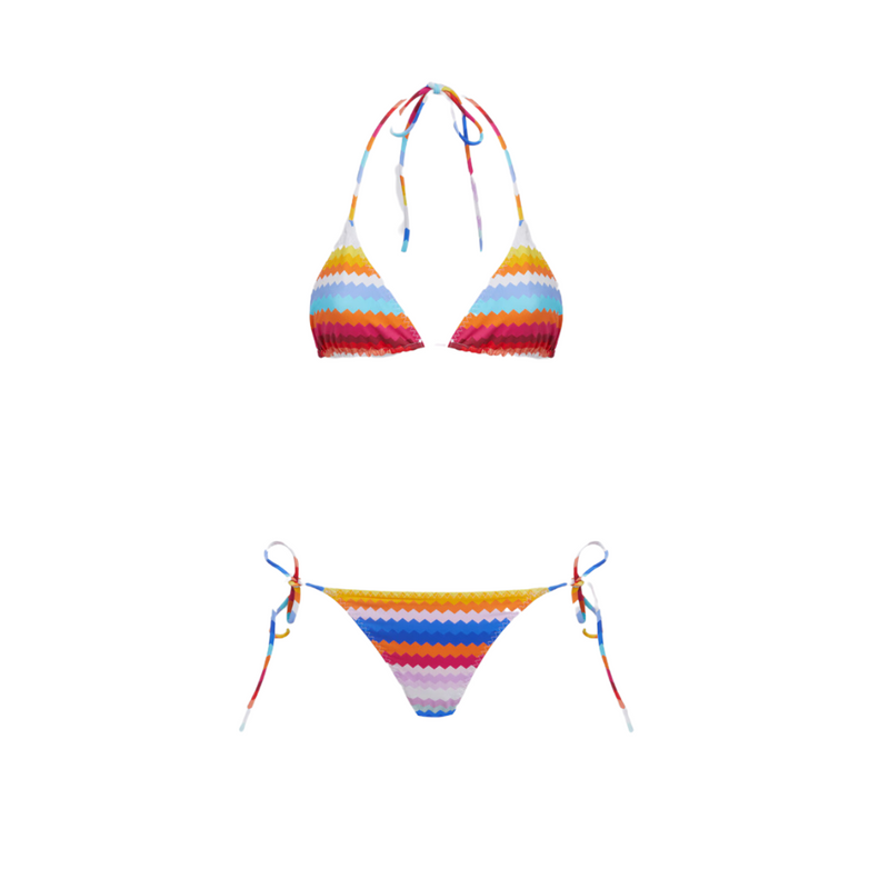 Triangle Bikini in Zig Zag Stretch Nylon