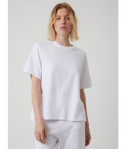 Organic Cotton Boxy Tee in Blanc