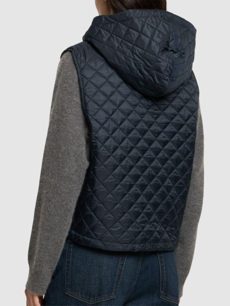 Lily Quilted  Puffer Vest Navy