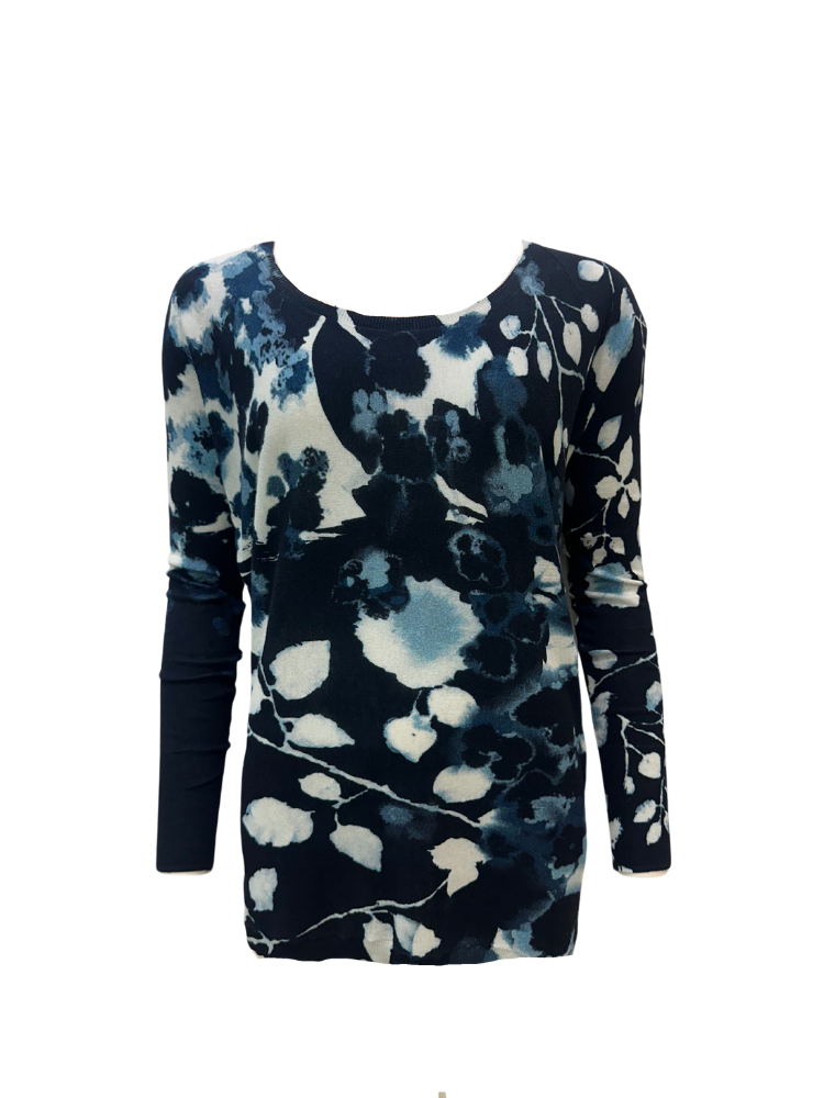 Enchanting Sweater in Navy Floral