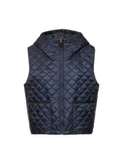 Lily Quilted  Puffer Vest Navy