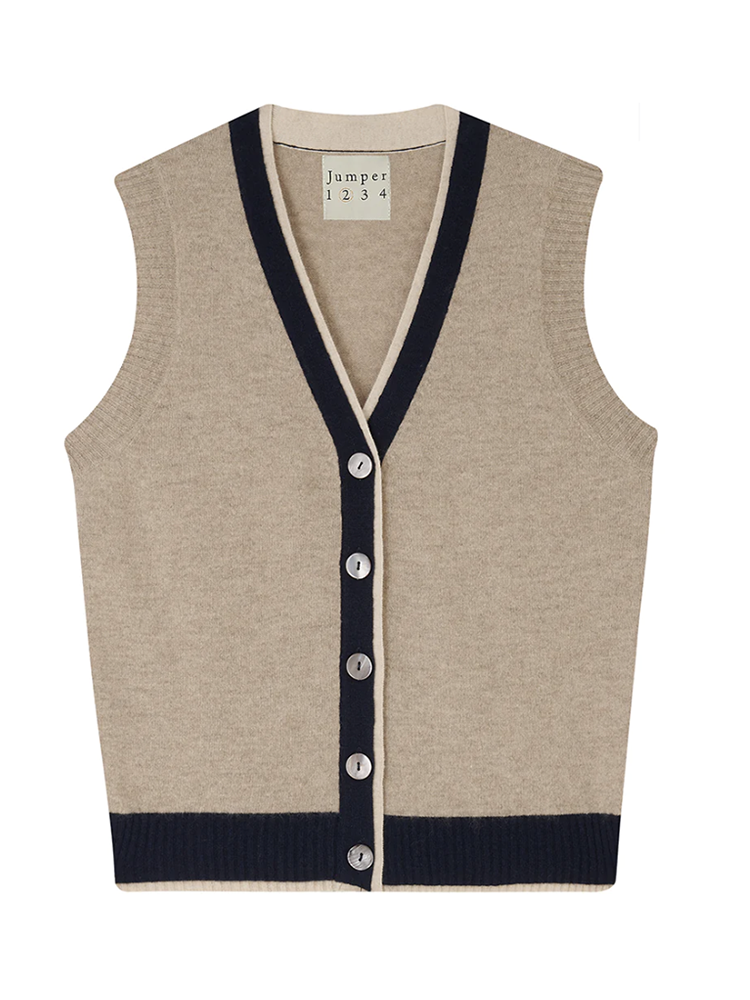 Cashmere Sleeveless Cardigan