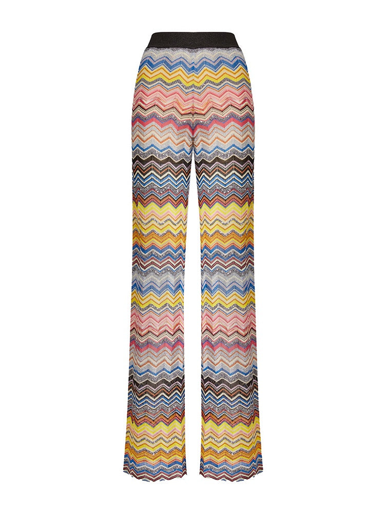 Zig Zag Flared Leg Pants