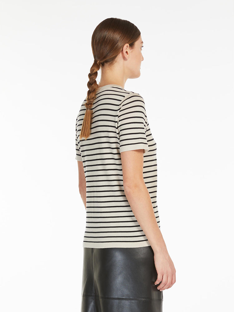 Egidio Stripe Top  MULTI BEIGE/BLACK