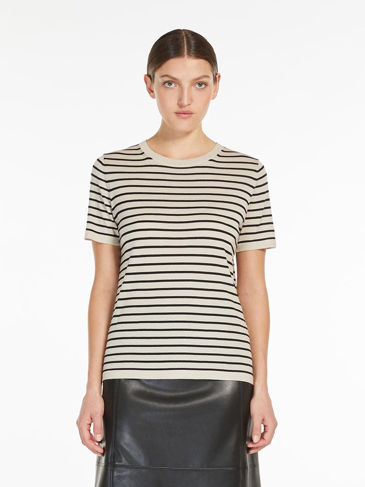 Egidio Stripe Top  MULTI BEIGE/BLACK