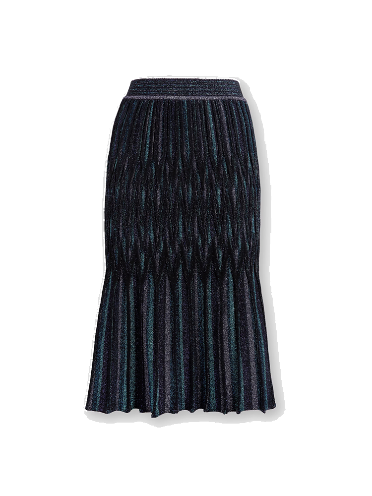 Flared Diamond Midi Skirt