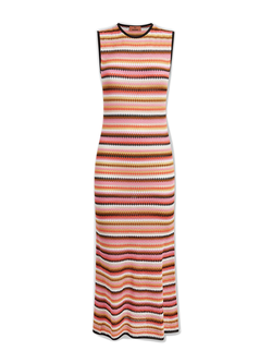 Sleeveless Midi Striped Wool Dress