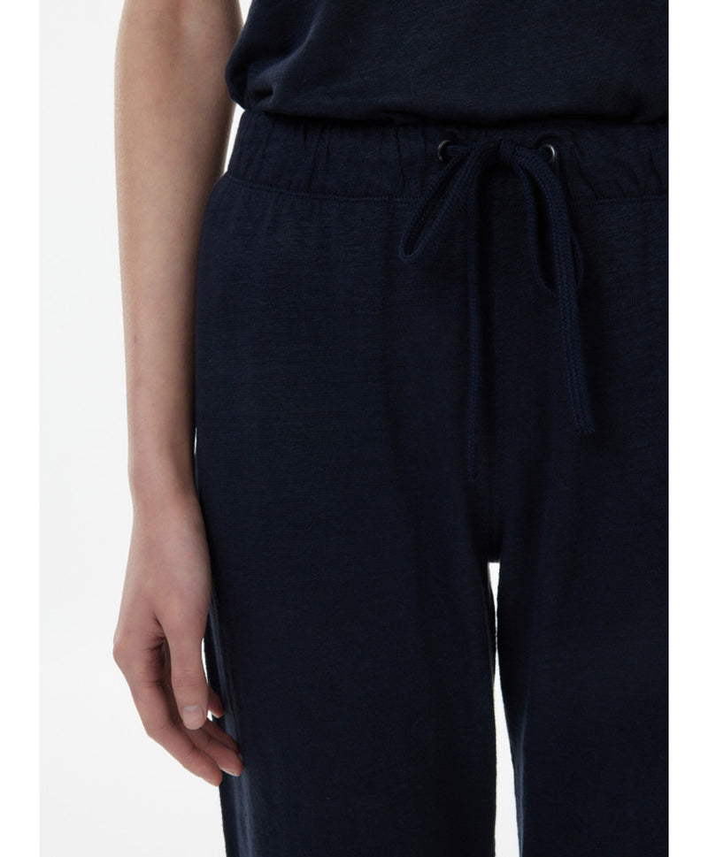 Stretch Linen Pants in Navy