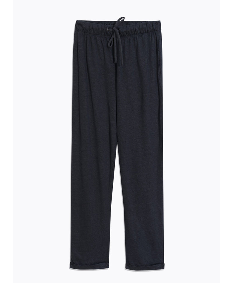 Stretch Linen Pants in Navy