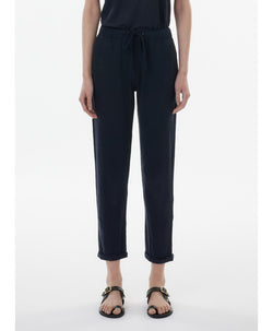 Stretch Linen Pants in Navy